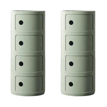 Smiley Face Round Plastic Storage Nightstand