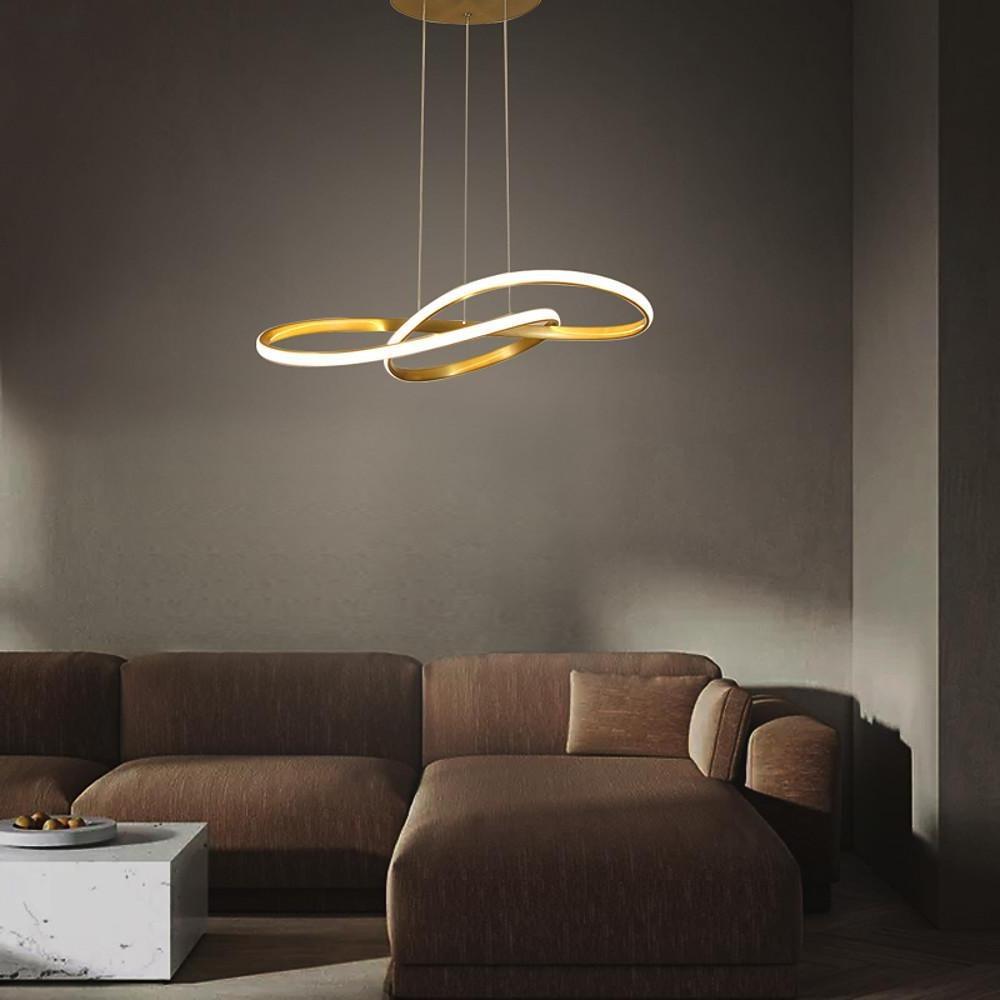 Modern interweaved island pendant lighting in synthetic — Cool White (6000K)