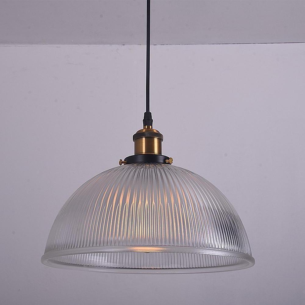Bowl-Shaped Vintage Glass Pendant