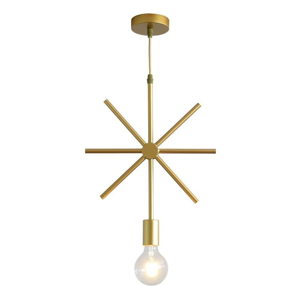 Metal Black and Gold Pendant Light Rounded Square Pendant Lighting-Lighom