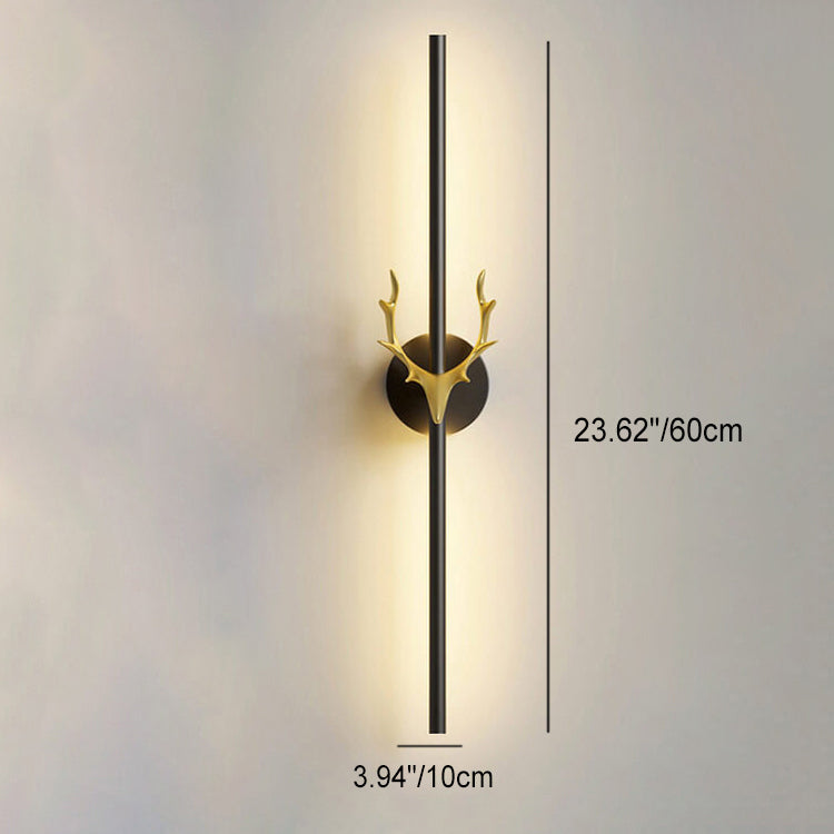 Modern Aluminum Antler Strip LED Sconce — Black / B / 110V-120V For US/CA
