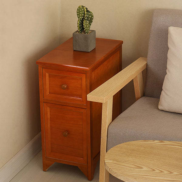 Japanese Ultra-Thin Solid Wood 2-Drawer Nightstand