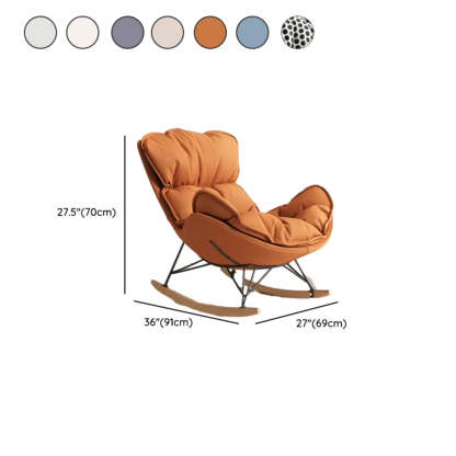 Orange Stain Resistant Upholstered Rocking Chair