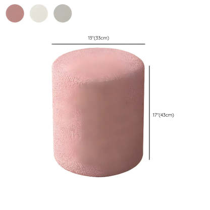 Light Pink Cylindrical Fabric Vanity Stool