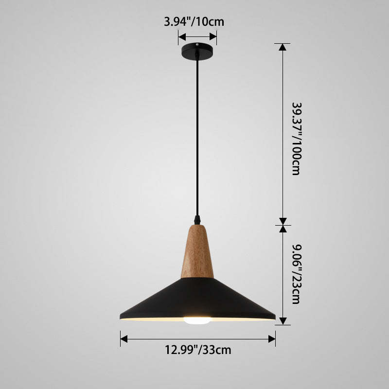 Nordic Macaron Aluminum Wood Pendant Light