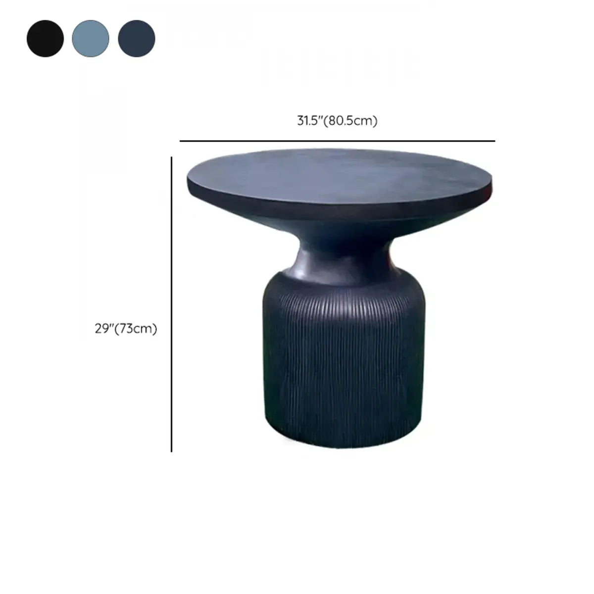 Gray Cement Round Concrete Outdoor Coffee Table