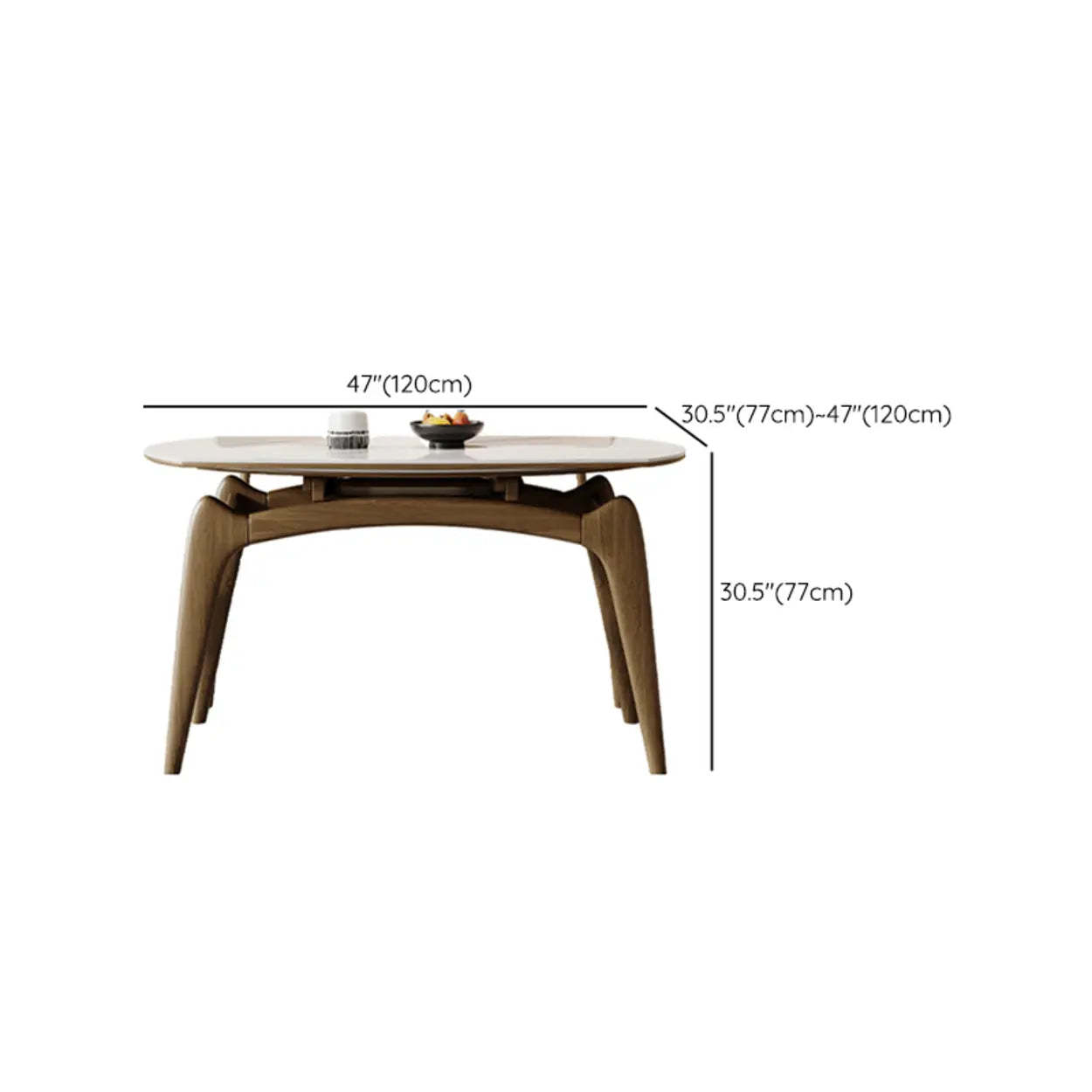 Extendable Round Stone Dining Table