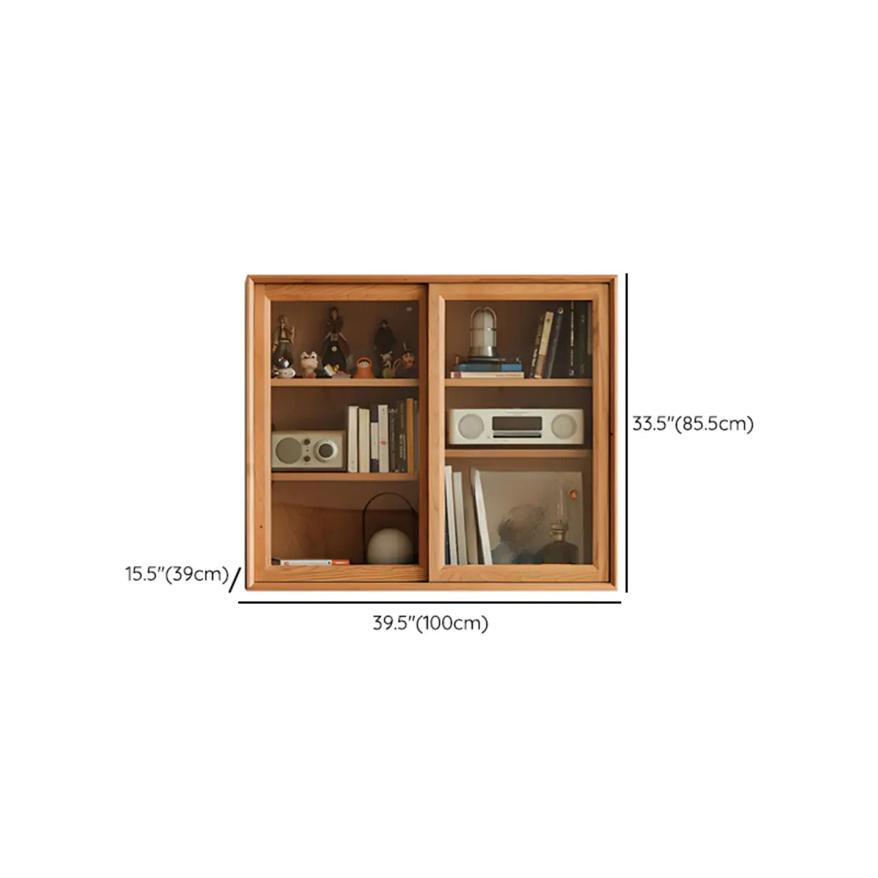 Natural Oak Square Display Cabinet