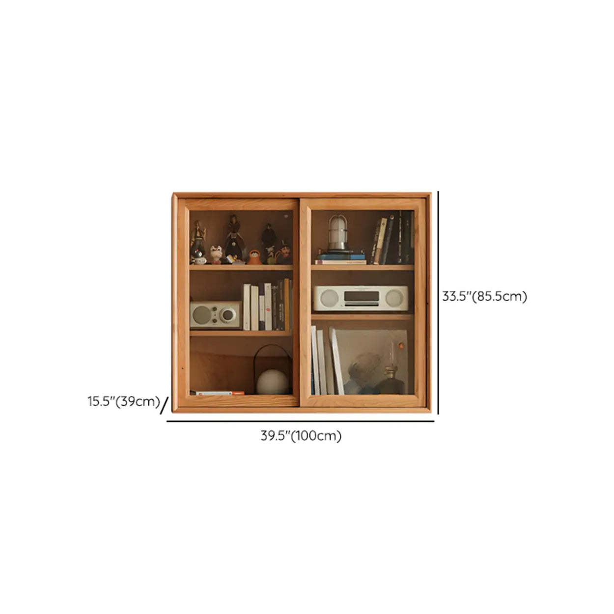 Natural Oak Square Display Cabinet