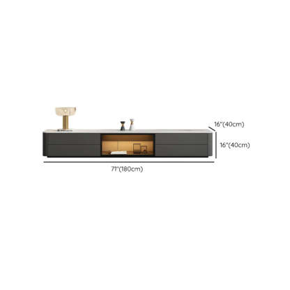 Modern LED TV Stand with Glass Cabinet Doors