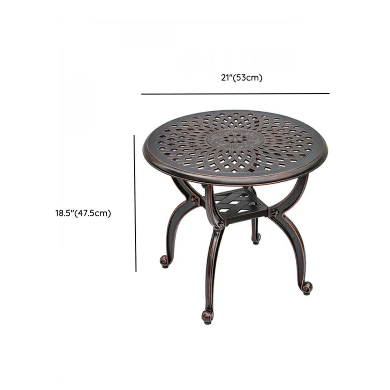 UV-Resistant Metal Frame Outdoor Coffee Table