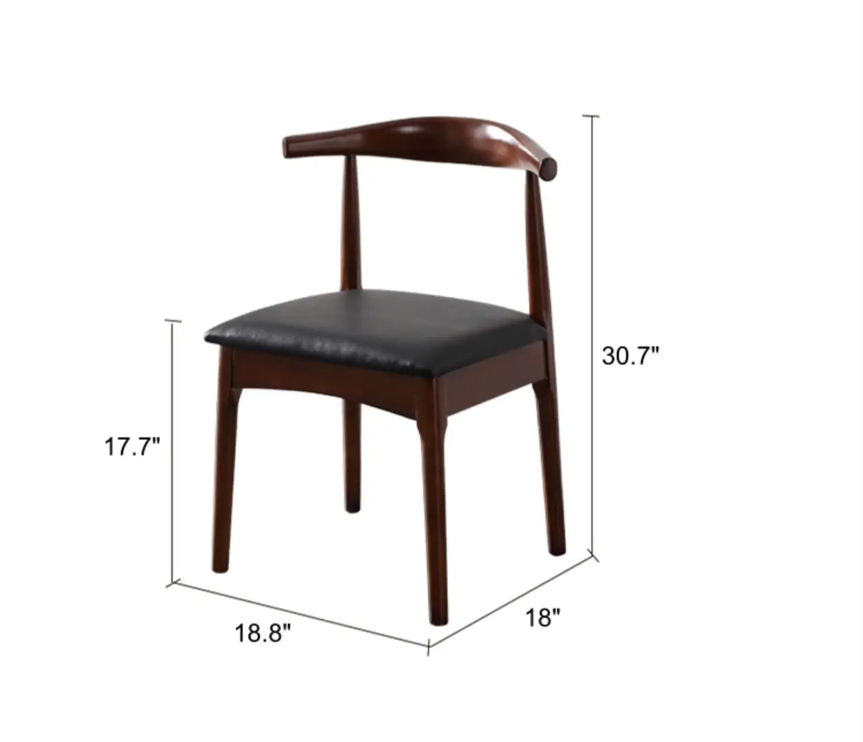 Mid-Century Cushion Wood Curved Back Dining Chair