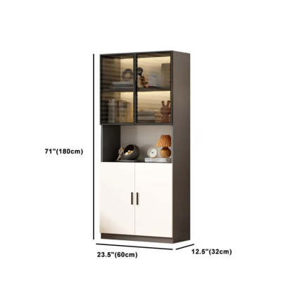 Gray 3-Shelf Glass China Display Cabinet