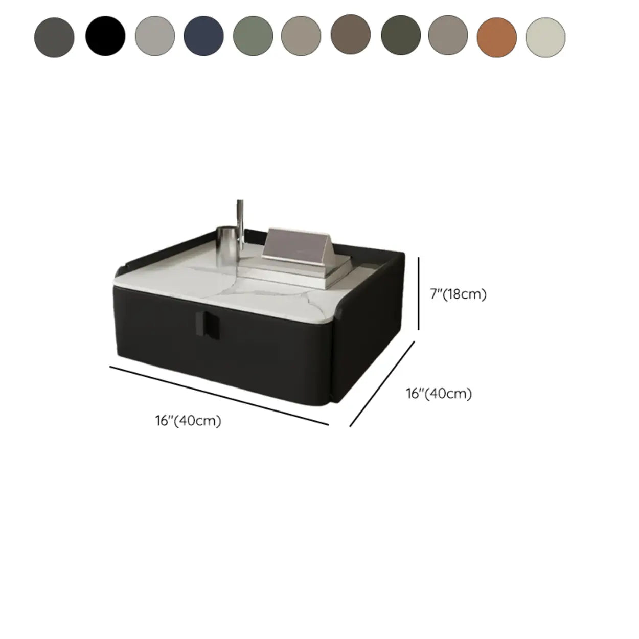 Modern Marble Top Wall-Mounted Nightstand