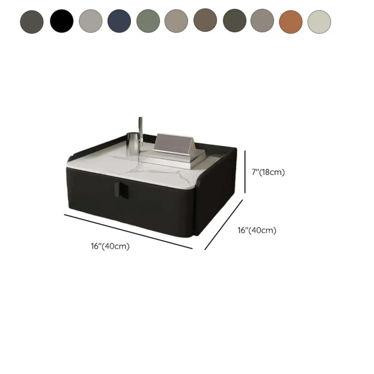 Modern Marble Top Wall-Mounted Nightstand