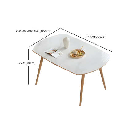 Modern Oval Stone Wood Extendable Dining Table