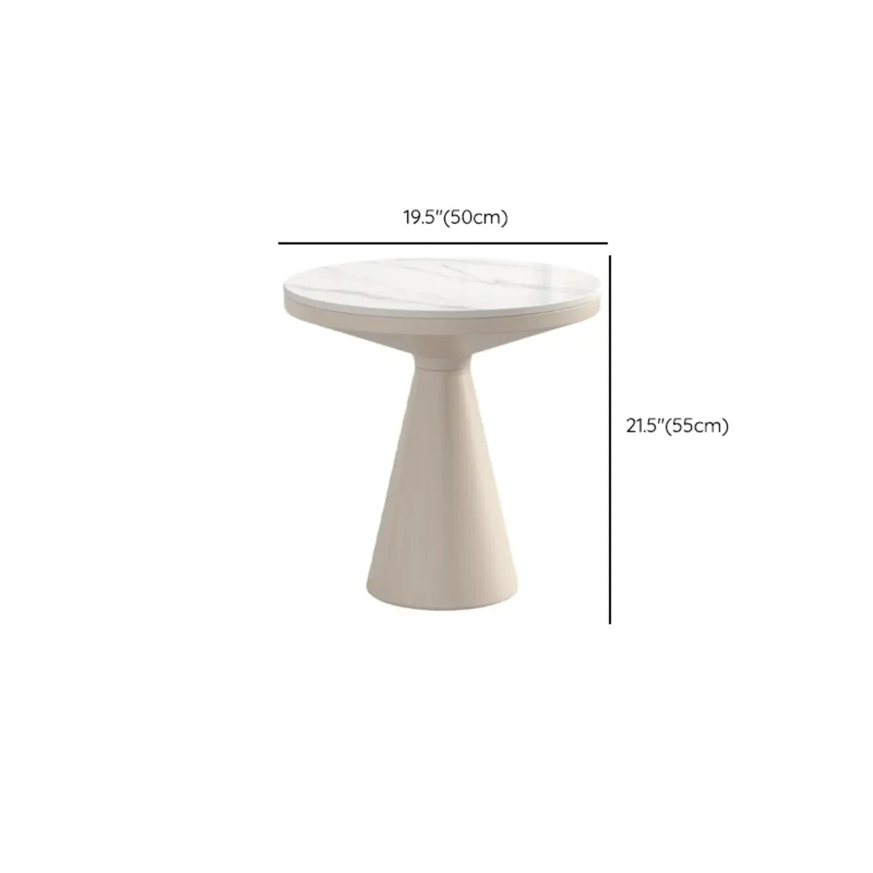 Modern Pedestal Round Sintered Stone End Table