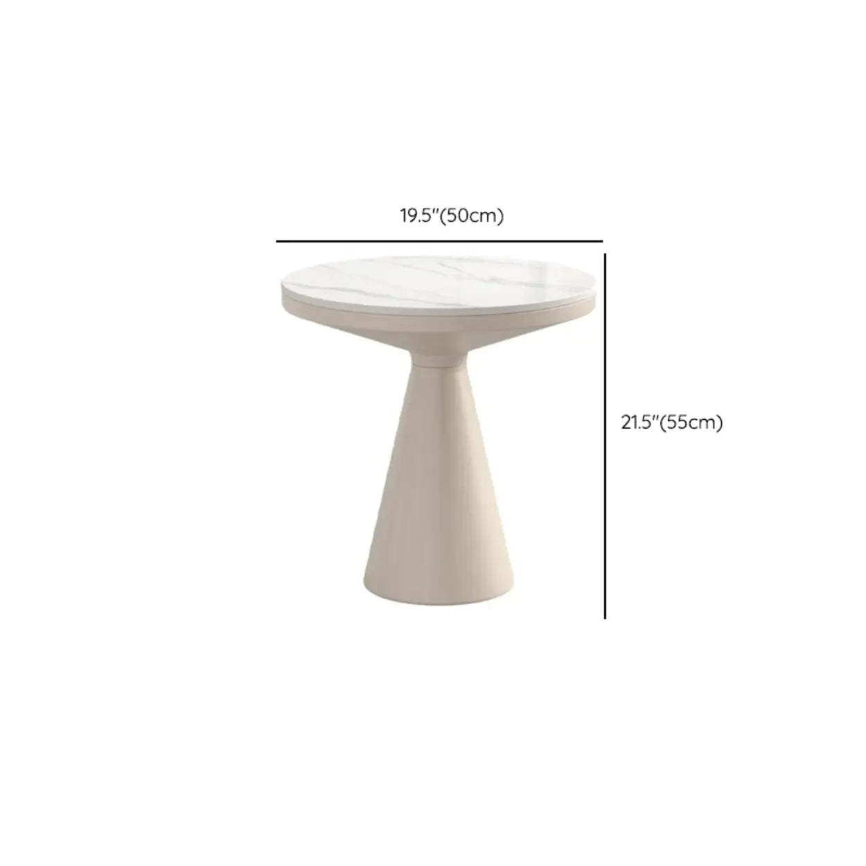 Modern Pedestal Round Sintered Stone End Table