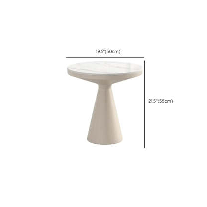 Modern Pedestal Round Sintered Stone End Table