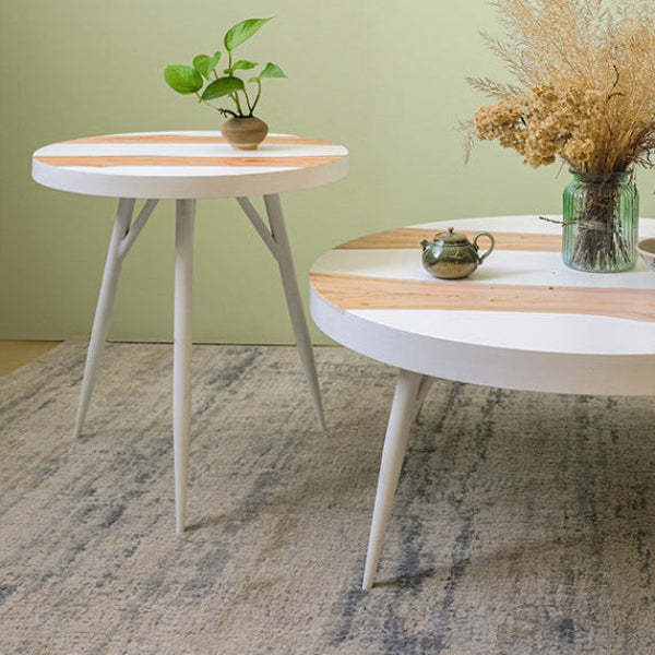 Nordic Engineered Wood Iron-Leg End Table