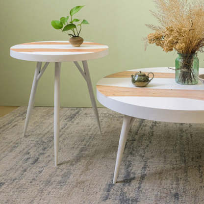 Nordic Engineered Wood Iron-Leg End Table
