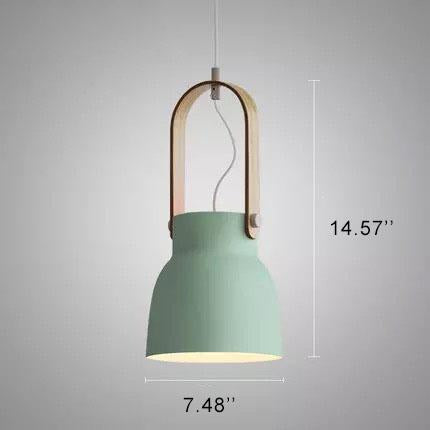 Nordic Wood Dome Handle Pendant Light