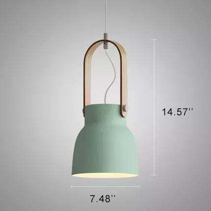 Nordic Wood Dome Handle Pendant Light
