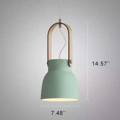 Nordic Wood Dome Handle Pendant Light