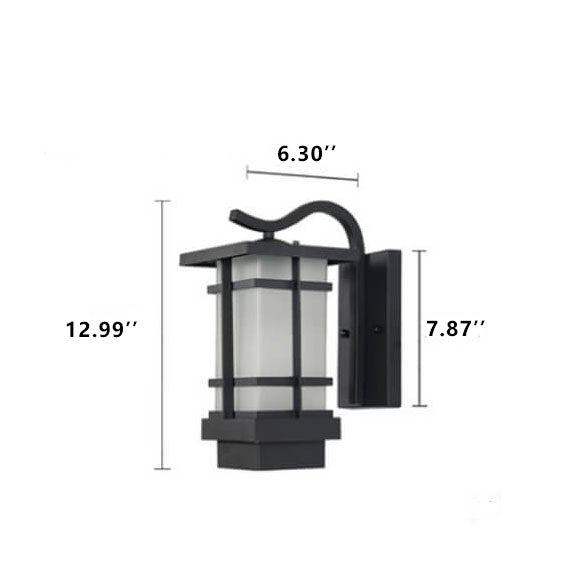 Retro Plaid Lantern Outdoor Waterproof Wall Sconce