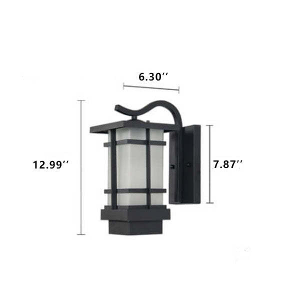 Retro Plaid Lantern Outdoor Waterproof Wall Sconce