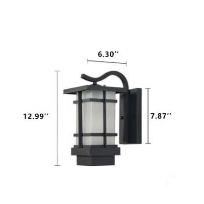 Retro Plaid Lantern Outdoor Waterproof Wall Sconce