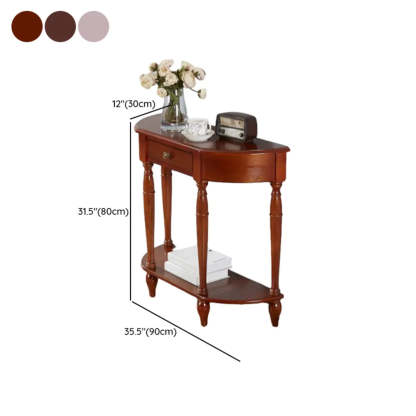 Elegant Half-Moon Cherry Wood Console Table
