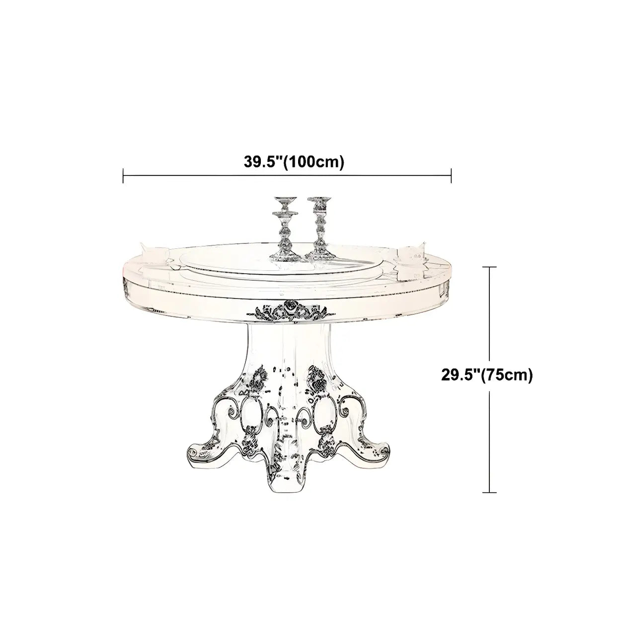 Round White Marble Dining Table