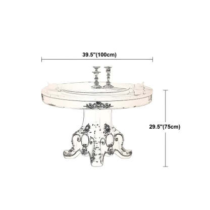 Round White Marble Dining Table