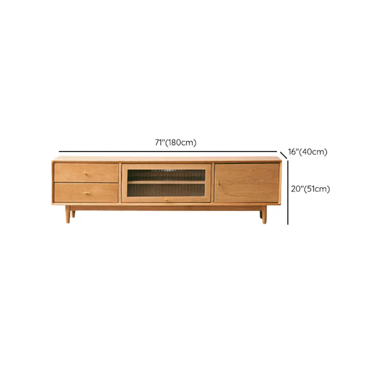Natural Cherry Wood Enclosed TV Stand