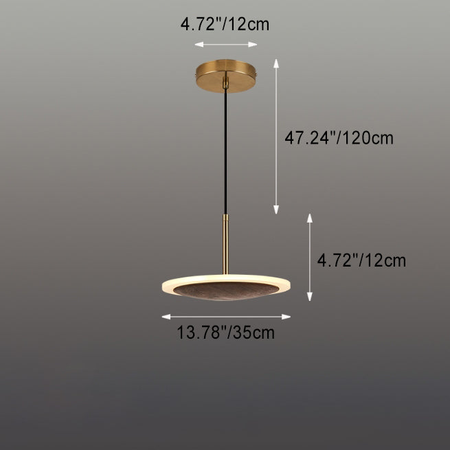 Modern Brown Walnut Wood LED Pendant Light — 220V-240V For UK/AU