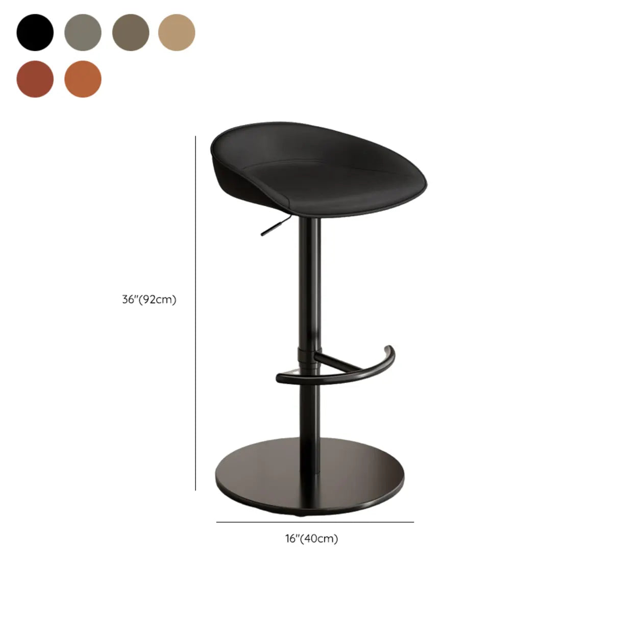 Modern Adjustable Swivel Bar Stool with Footrest