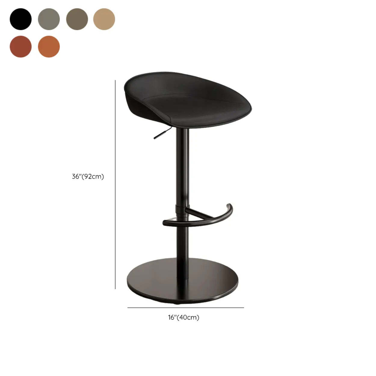 Modern Adjustable Swivel Bar Stool with Footrest