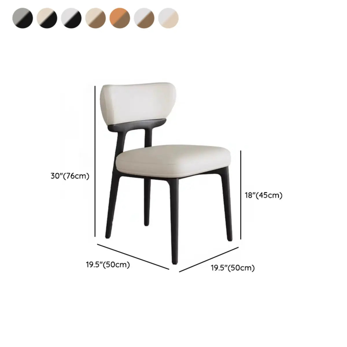 Off-White Upholstered Wood Dining Chair