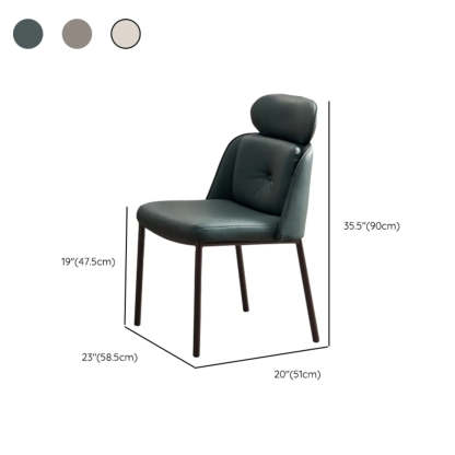 Armless Faux Leather Headrest Dining Chair