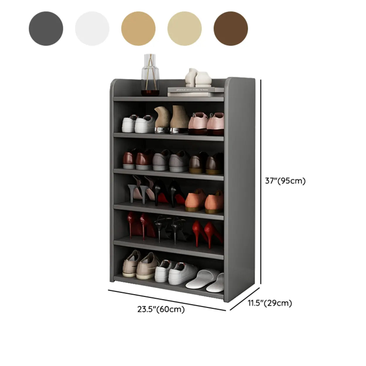 Lighom modern shoe closed-back wood shoe storage