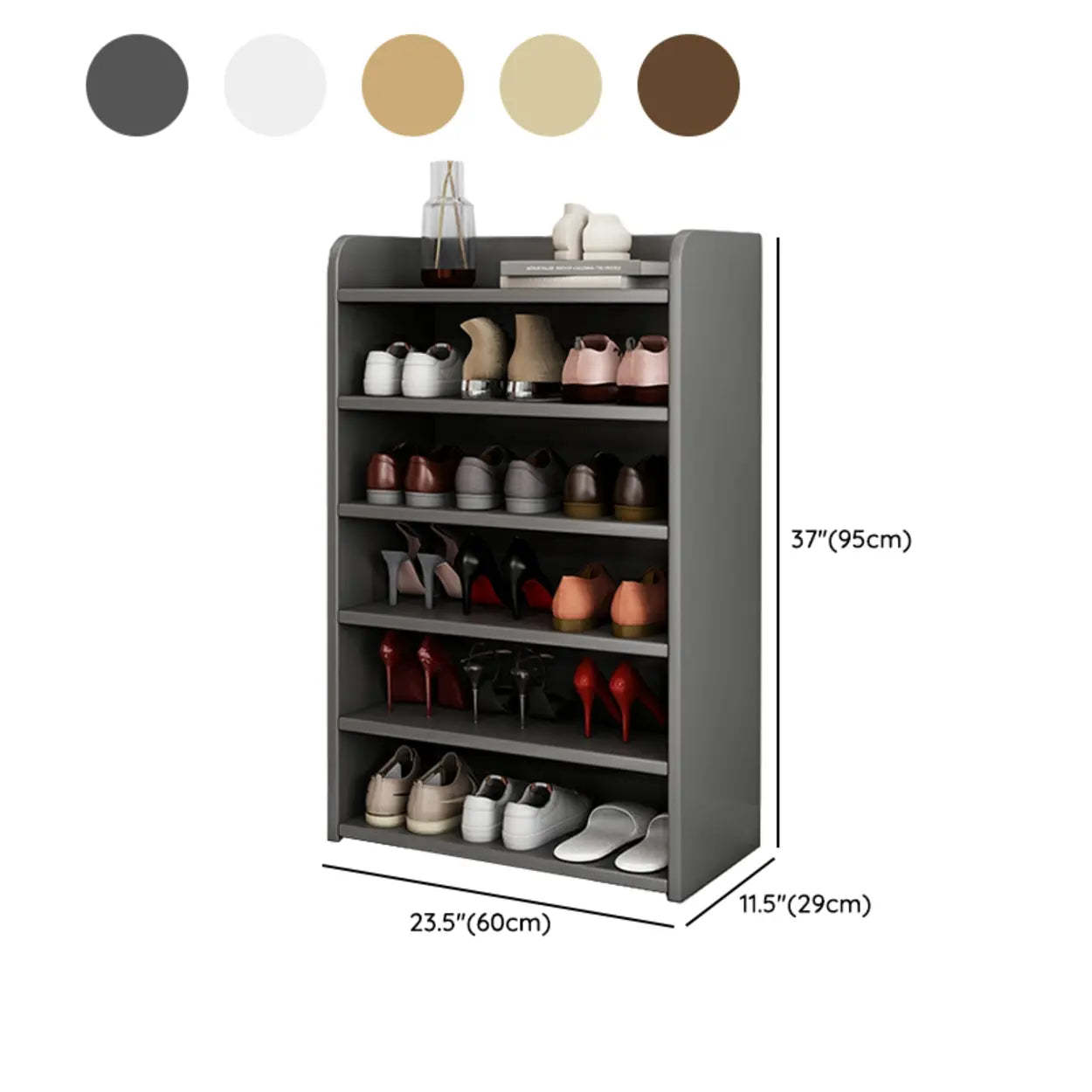 Lighom modern shoe closed-back wood shoe storage