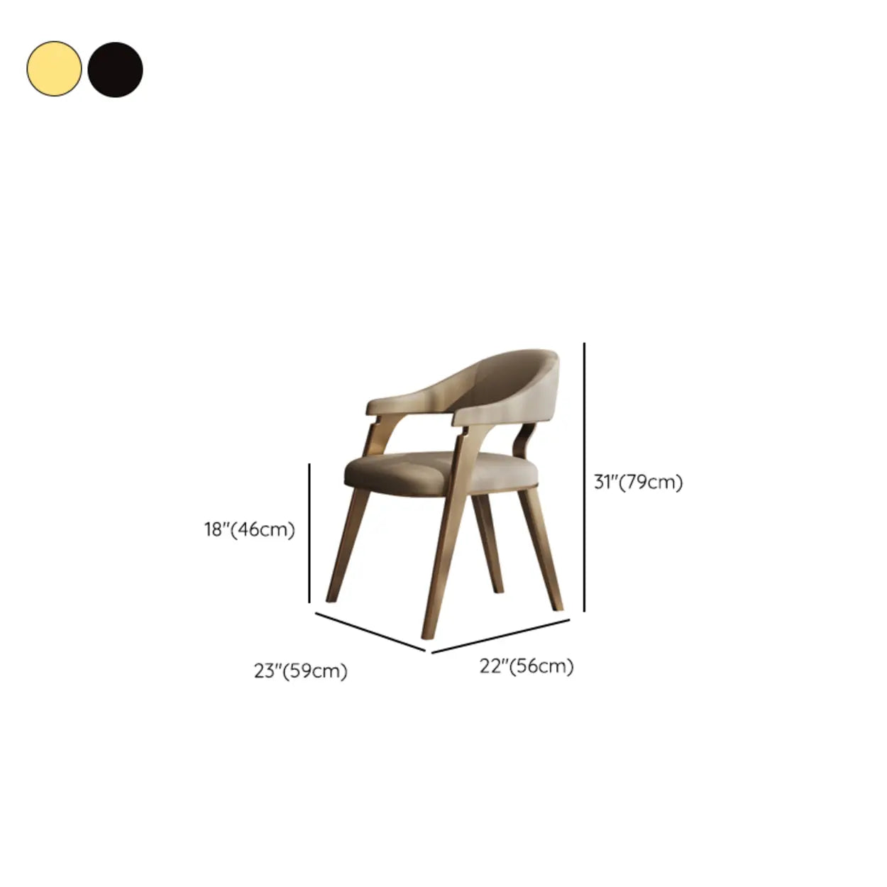 Modern Ergonomic Leather Padded Dining Arm Chair