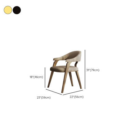 Modern Ergonomic Leather Padded Dining Arm Chair