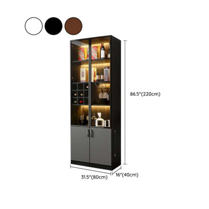 Black Glass Dining Wine Display Cabinet