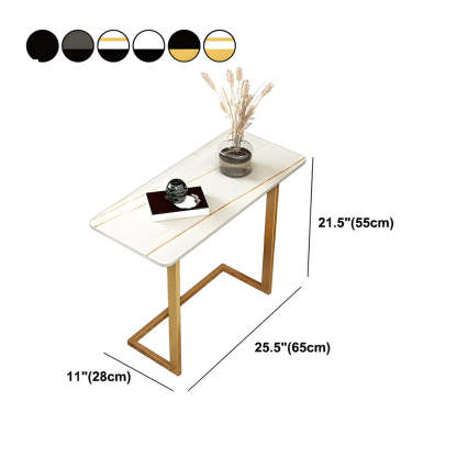 Rectangular Gold C-Shaped Side Table