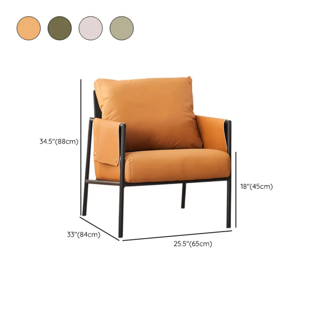 Ergonomic Orange Cushion Back Lounge Chair