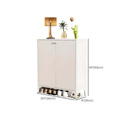 Modern White Wood Large Entryway Shoe Cabinet
