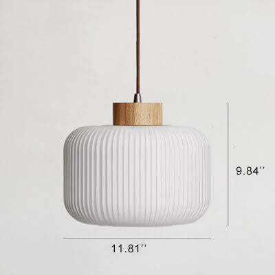 Retro Striped Glass Jar Japanese Pendant