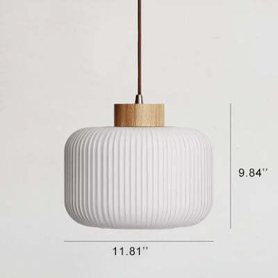 Retro Striped Glass Jar Japanese Pendant